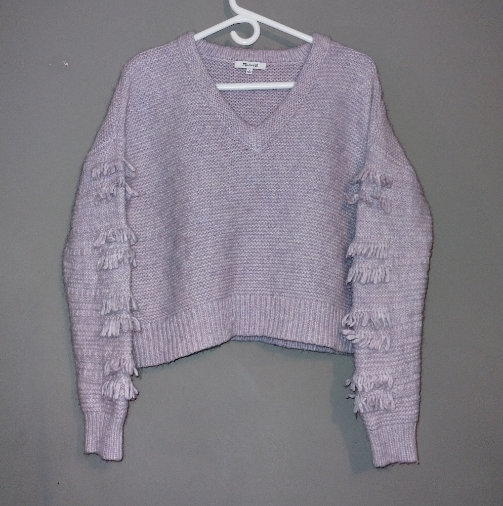 Madewell Oversized Lilac Purple V-Neck Sweater